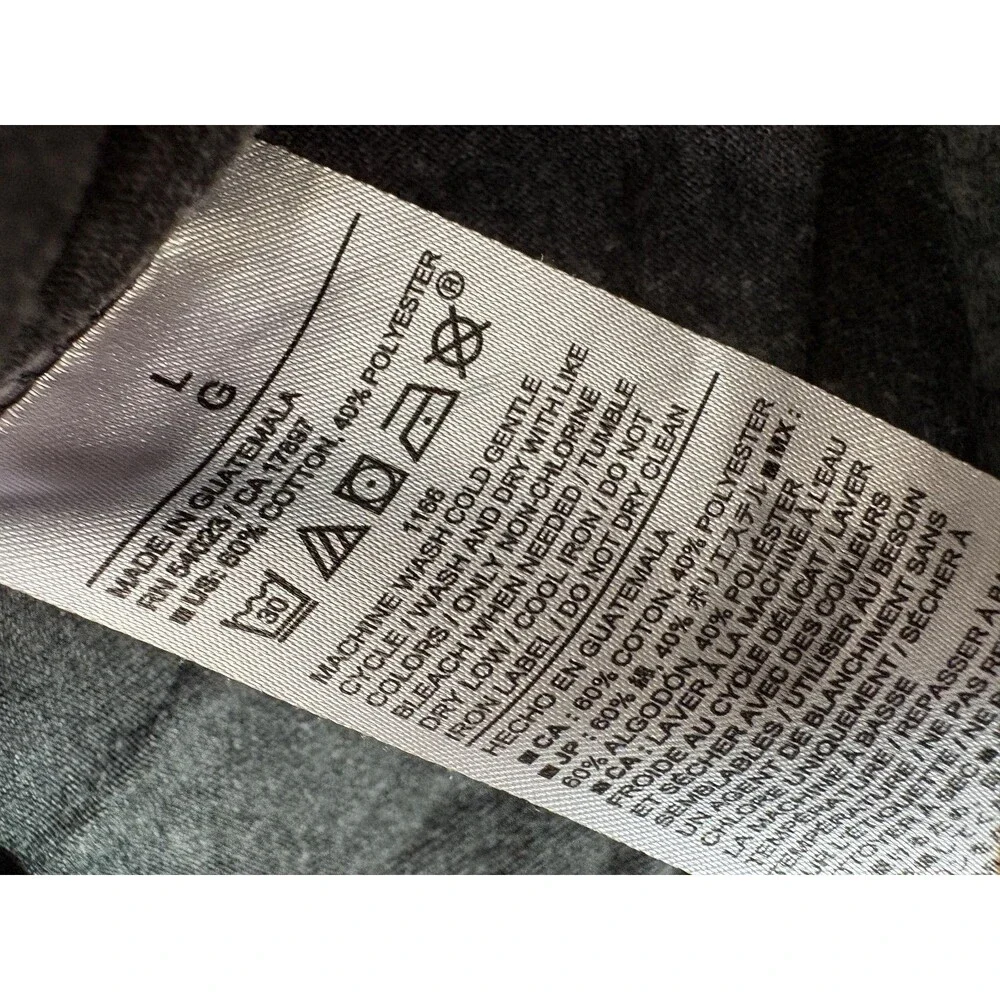 Banana Republic Shirt Mens Large Gray Tagless Crew Neck Cotton Polyester Jersey